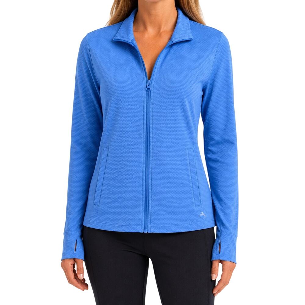 Tommy Bahama Womens Golf Sz XL Tropical Blue UPF UV Beach Blouse Shirt Top
